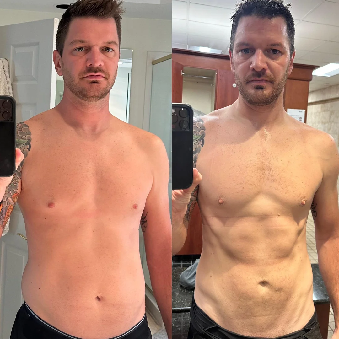 Male client lean abs transformation
