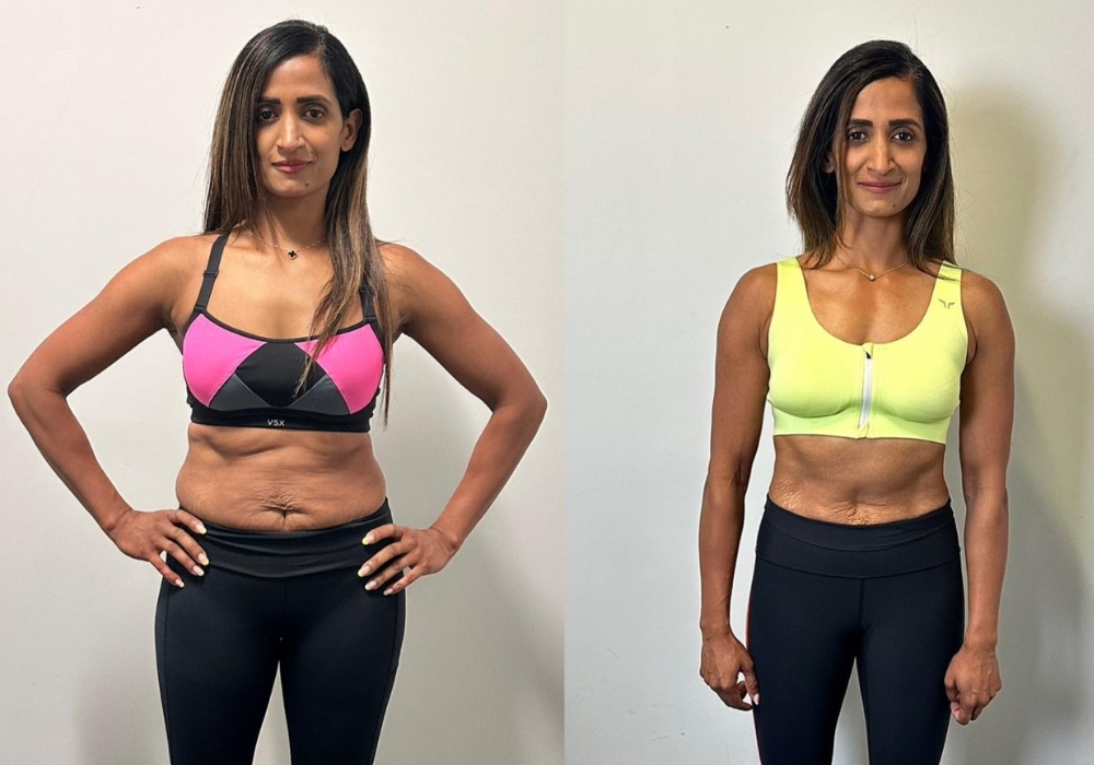 Female client toned physique transformation